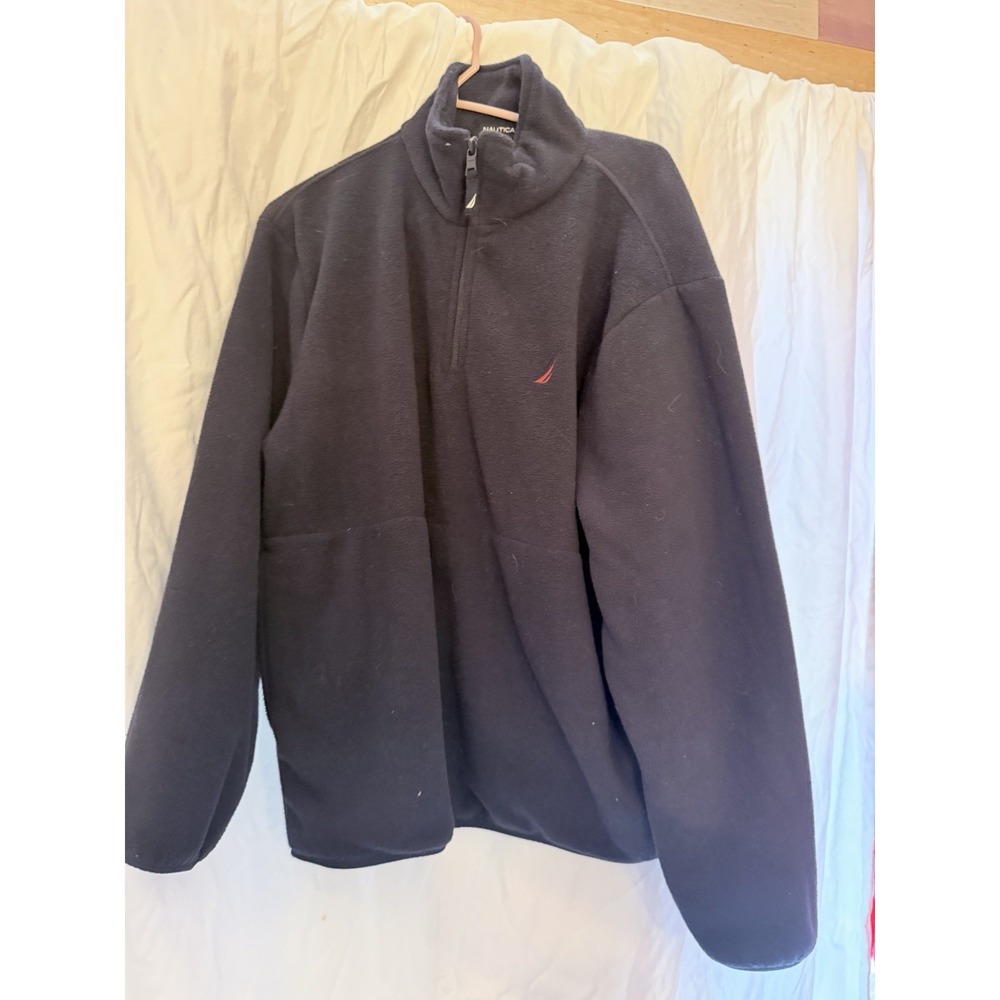 Nautica Navy Blue Quarter Zip Fleece Medium